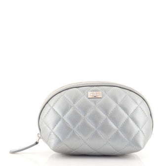 Chanel Reissue Cosmetic Pouch Quilted Metallic Lambskin Small