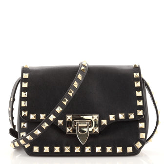 Valentino Rockstud Flip Lock Flap Bag Leather Mini