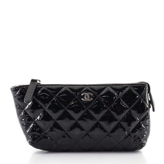 Chanel CC Cosmetic Pouch Quilted Patent Small