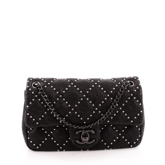 Chanel Paris-Dallas Flap Bag Quilted Studded Distressed Calfskin Small