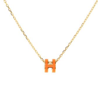 Hermes Pop H Pendant Chain Necklace Metal and Enamel Mini