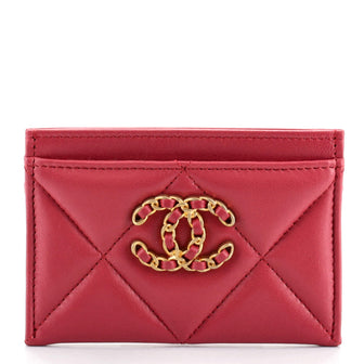 Chanel 19 Card Holder Quilted Lambskin