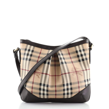 Burberry Hartham Crossbody Bag Haymarket Coated Canvas Medium