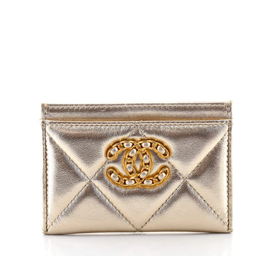 Chanel 19 Card Holder Quilted Lambskin