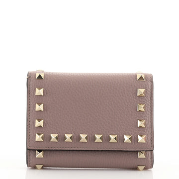 Valentino Rockstud Trifold Wallet Leather Compact