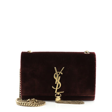 Saint Laurent Classic Monogram Tassel Crossbody Bag Velvet Small