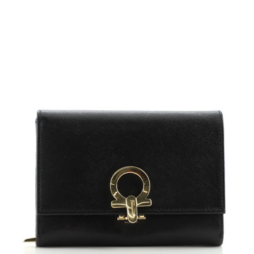 Salvatore Ferragamo Gancini French Wallet Leather