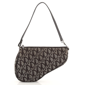 Christian Dior Vintage Saddle Bag Diorissimo Canvas Mini