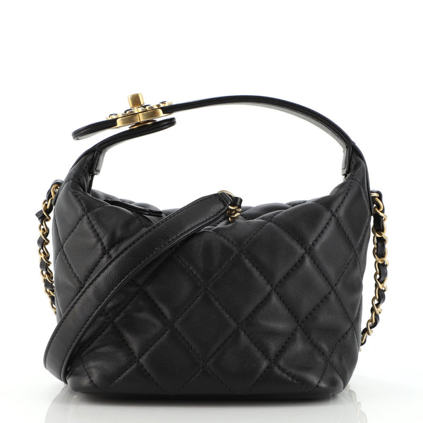 Chanel Perfect Meeting Hobo Quilted Lambskin Small Black 1059801