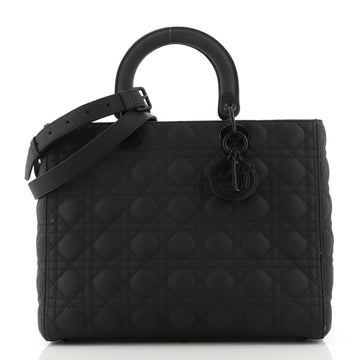 Christian Dior Ultra Matte Lady Dior Bag Cannage Quilt Calfskin Large