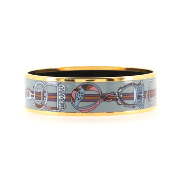 Hermes Bangle Bracelet Printed Enamel Wide