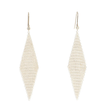 Tiffany & Co. Elsa Peretti Mesh Earrings Sterling Silver with Diamonds Small