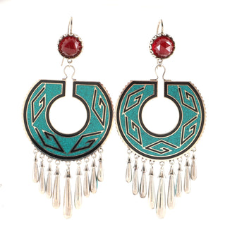 Gucci Garden Geometric G Earrings Sterling Silver with Enamel and Stones