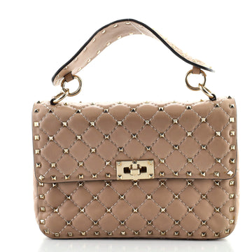 Valentino Rockstud Spike Flap Bag Quilted Leather Medium