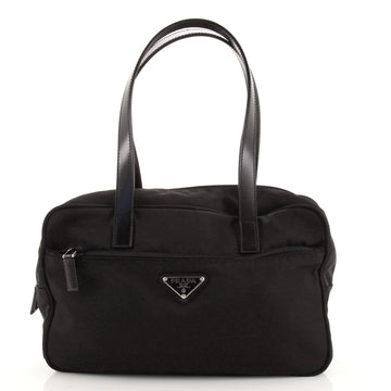 Prada Front Pocket Zip Shoulder Bag Tessuto Small