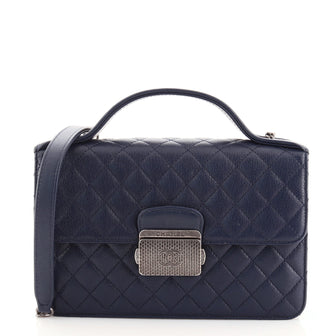 Chanel CC University Flap Bag Quilted Goatskin Small