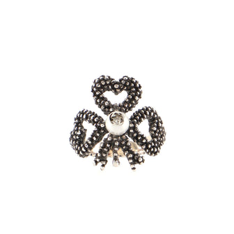 Gucci Heart Bow Ring Sterling Silver with Faux Pearl