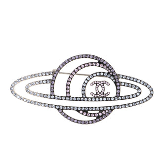 Chanel CC Planet Brooch Crystal Embellished Metal