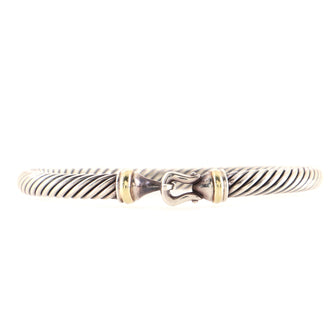 David Yurman Cable Buckle Bracelet Sterling Silver with 18K Yellow Gold 5mm