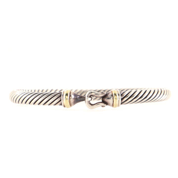 David Yurman Cable Buckle Bracelet Sterling Silver with 18K Yellow Gold 5mm