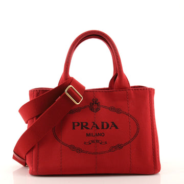 Prada Canapa Convertible Tote Canvas Mini