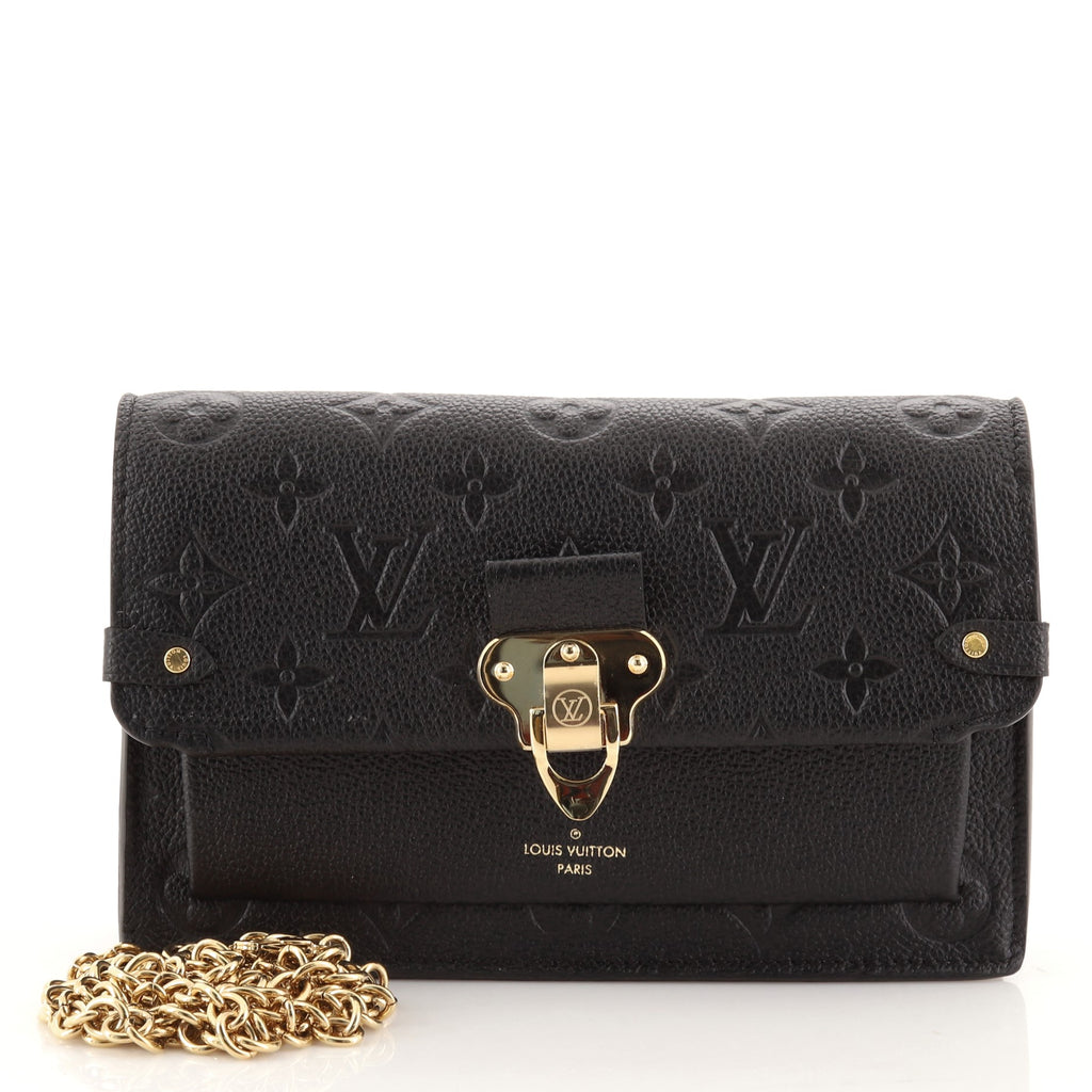 Louis Vuitton Vavin Chain Wallet Monogram Empreinte Leather Black 1063861