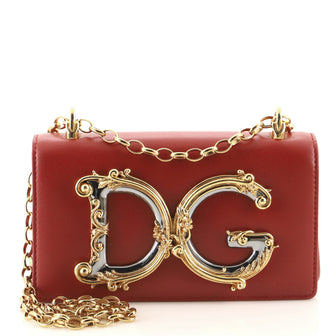 Dolce & Gabbana DG Girls Flap Bag Embellished Leather Mini