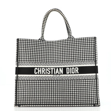 Christian Dior Book Tote Houndstooth Canvas