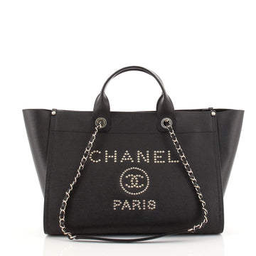Chanel Deauville Tote Studded Caviar Medium