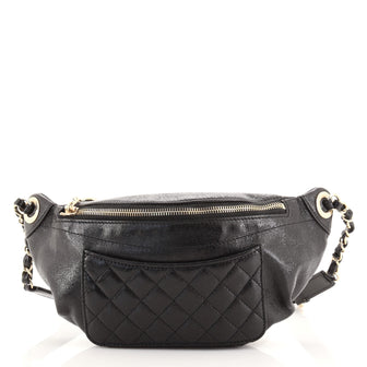 Chanel Bi Classic Waist Bag Quilted Crumpled Calfskin