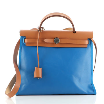 Hermes Herbag Zip Berline Vache Canvas and Leather 31