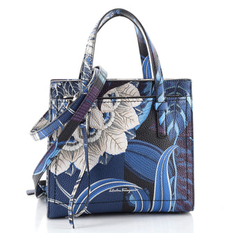 Salvatore Ferragamo Amy Tote Printed Leather Mini