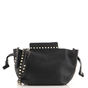 Valentino Rockstud Drawstring Crossbody Bag Leather Small