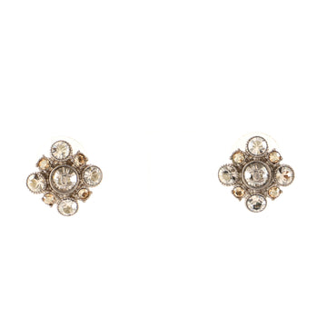 Chanel CC Cluster Stud Earrings Metal with Crystals
