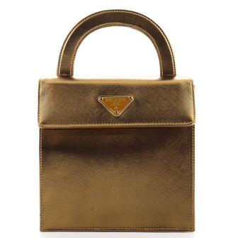 Prada Flap Top Handle Bag Saffiano Leather Mini