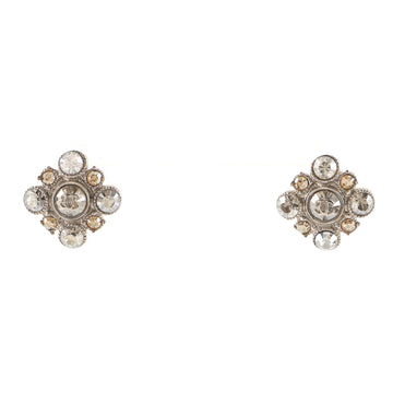 Chanel CC Cluster Stud Earrings Metal with Crystals