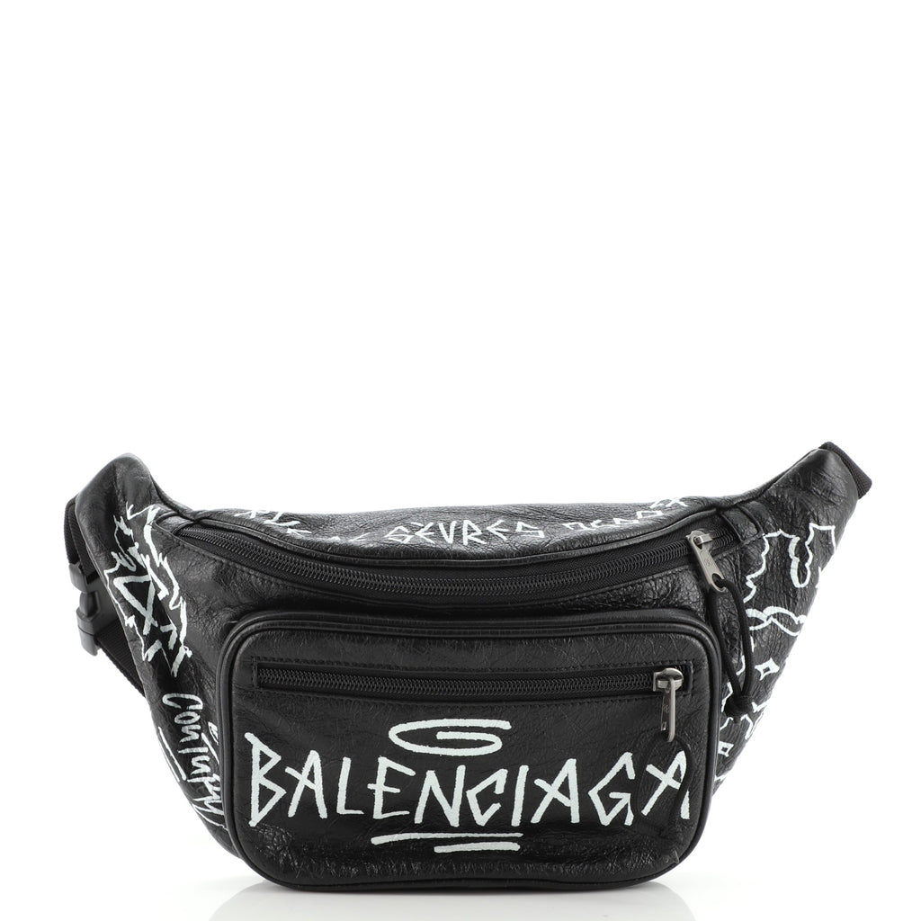 Balenciaga Graffiti Belt Bag in Black for Men