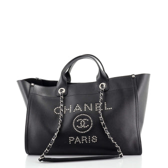 Chanel Deauville Tote Studded Caviar Medium