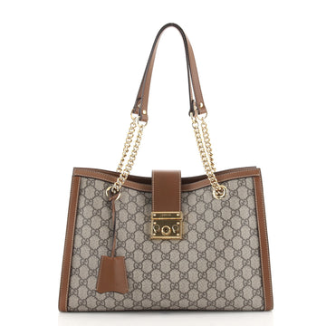 Gucci Padlock Chain Tote GG Coated Canvas Medium