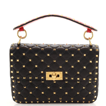 Valentino Rockstud Spike Flap Bag Quilted Leather Medium