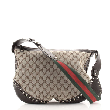 Gucci Pelham Web Hobo Studded GG Canvas Medium