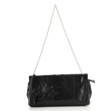 Gucci Flower Chain Clutch Python Medium