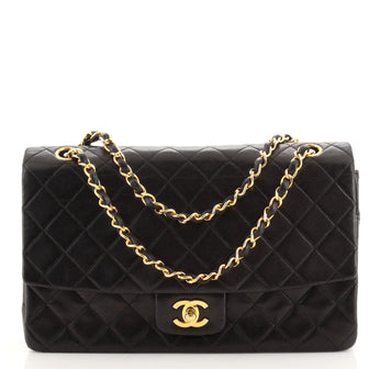 Chanel Vintage CC Chain Flap Bag Quilted Lambskin Large