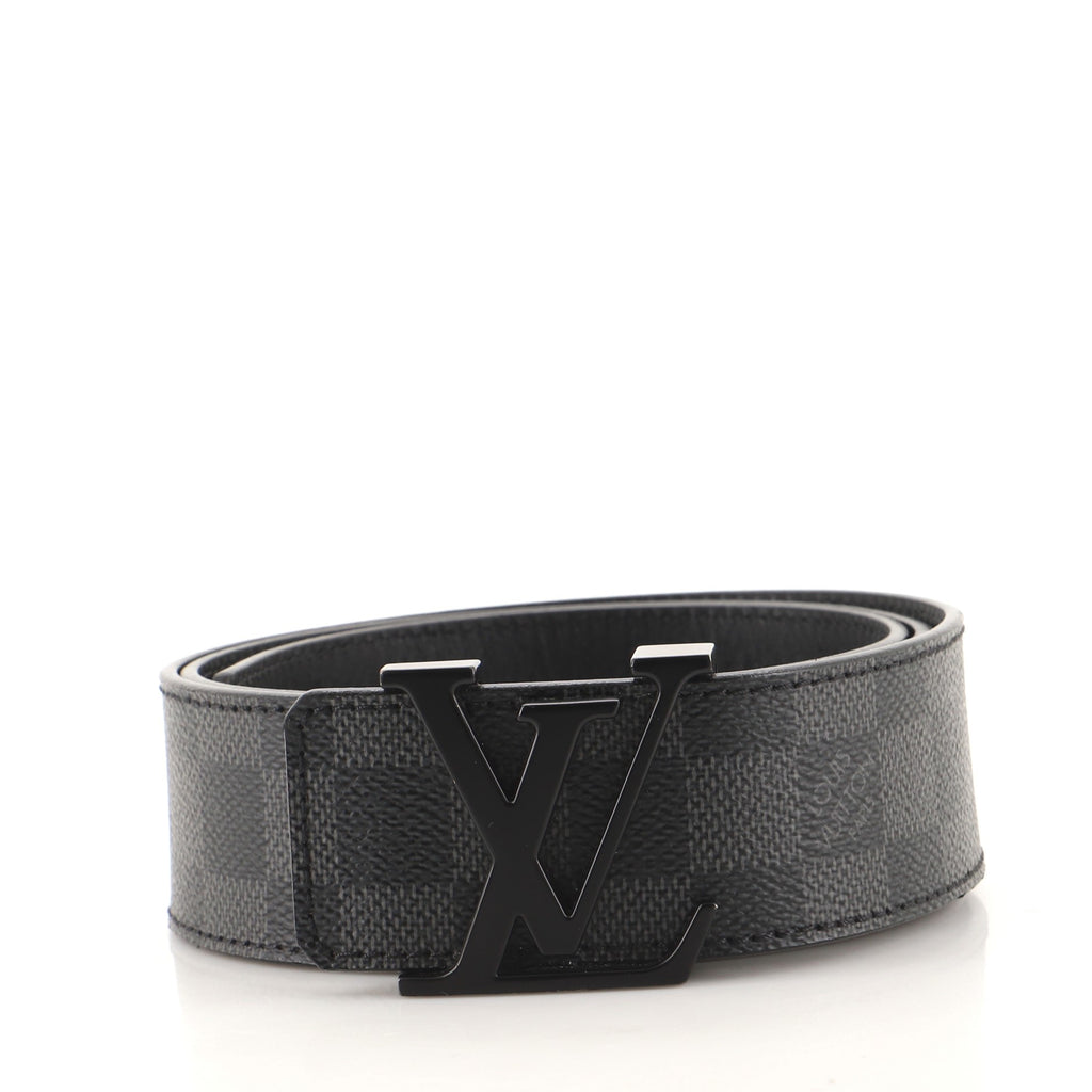 Louis Vuitton LV Initiales Reversible Belt Damier Graphite and Leather Wide  Black 1296281