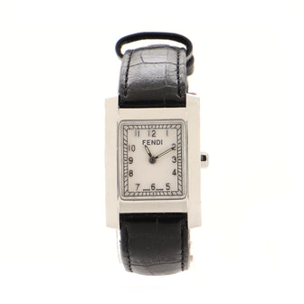 Fendi 7000L Quartz Watch Stainless Steel and Crocodile 21
