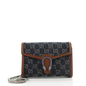 Gucci Dionysus Chain Wallet GG Denim Small