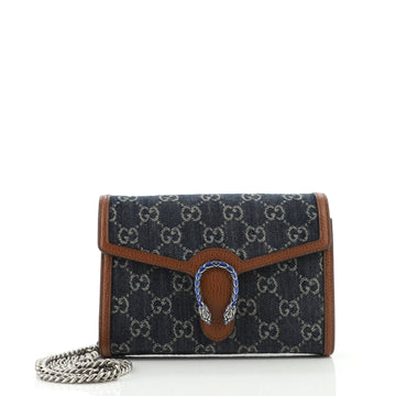 Gucci Dionysus Chain Wallet GG Denim Small