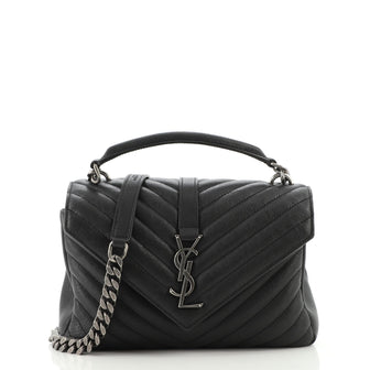 Saint Laurent Classic Monogram College Bag Matelasse Chevron Leather Medium