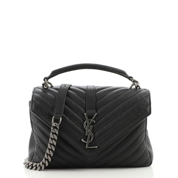 Saint Laurent Classic Monogram College Bag Matelasse Chevron Leather Medium