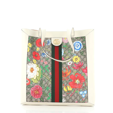 Gucci Ophidia Soft Open Tote Flora GG Coated Canvas Large